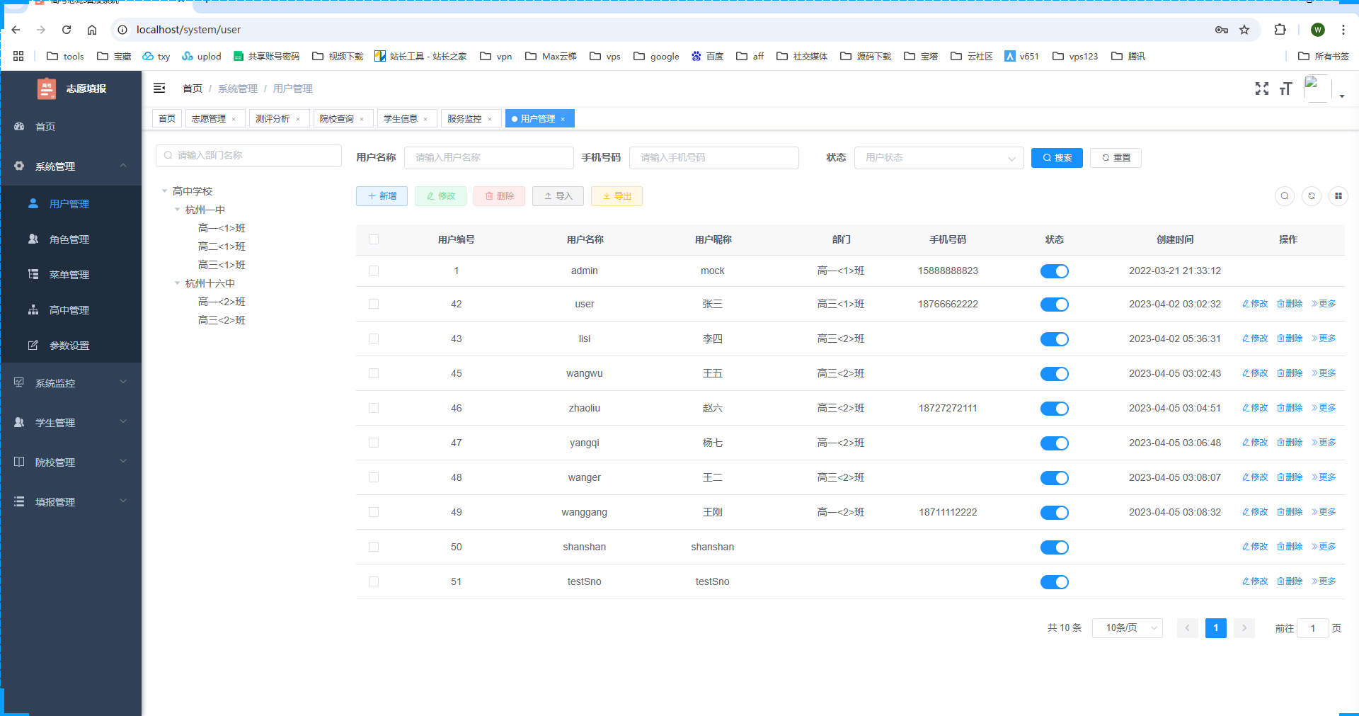 基于SpringBoot+MySQL+SSM+Vue.js的高考志愿填报系统(附论文)