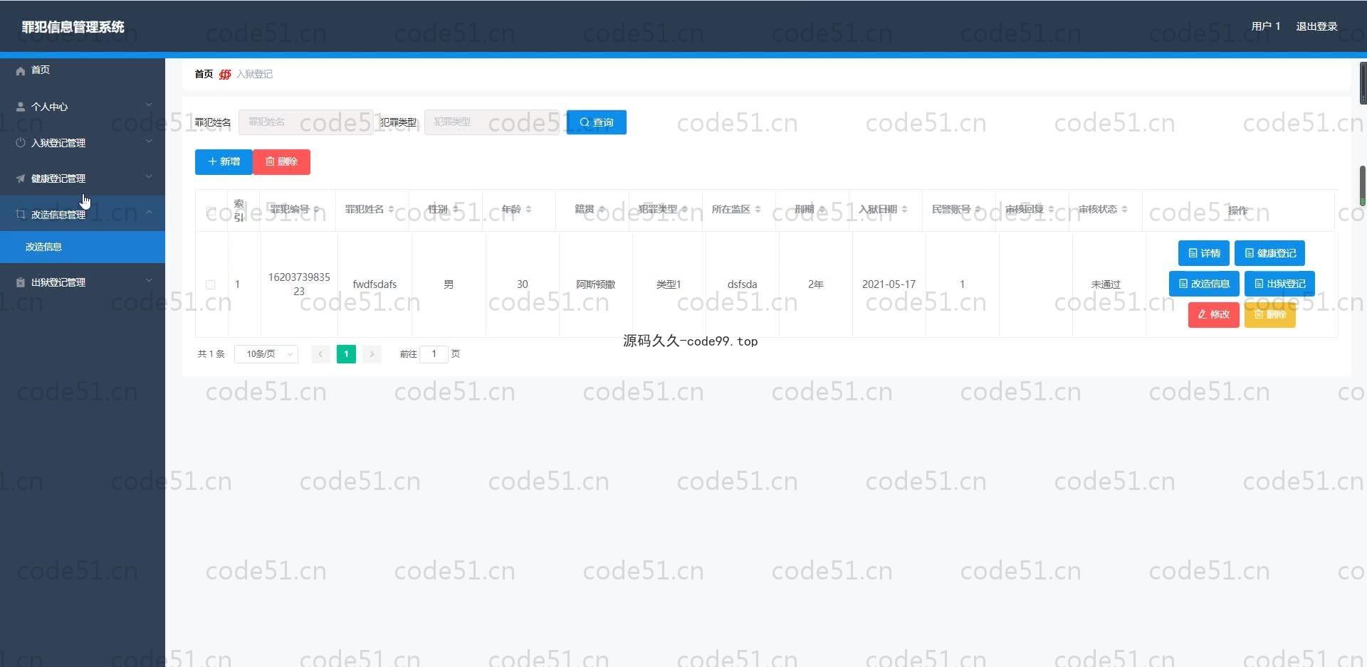 基于SpringBoot+MySQL+Vue.js的罪犯信息管理系统(附论文)