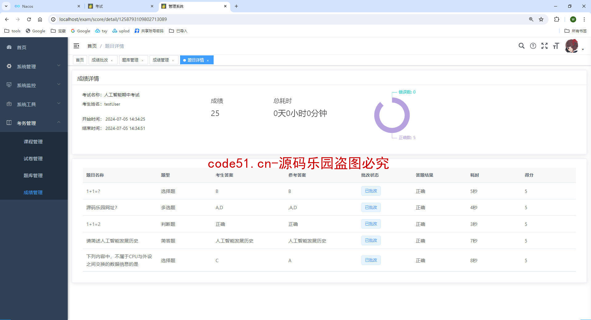 基于SpringCloud+MySQL+Vue前后端分离的在线考试系统