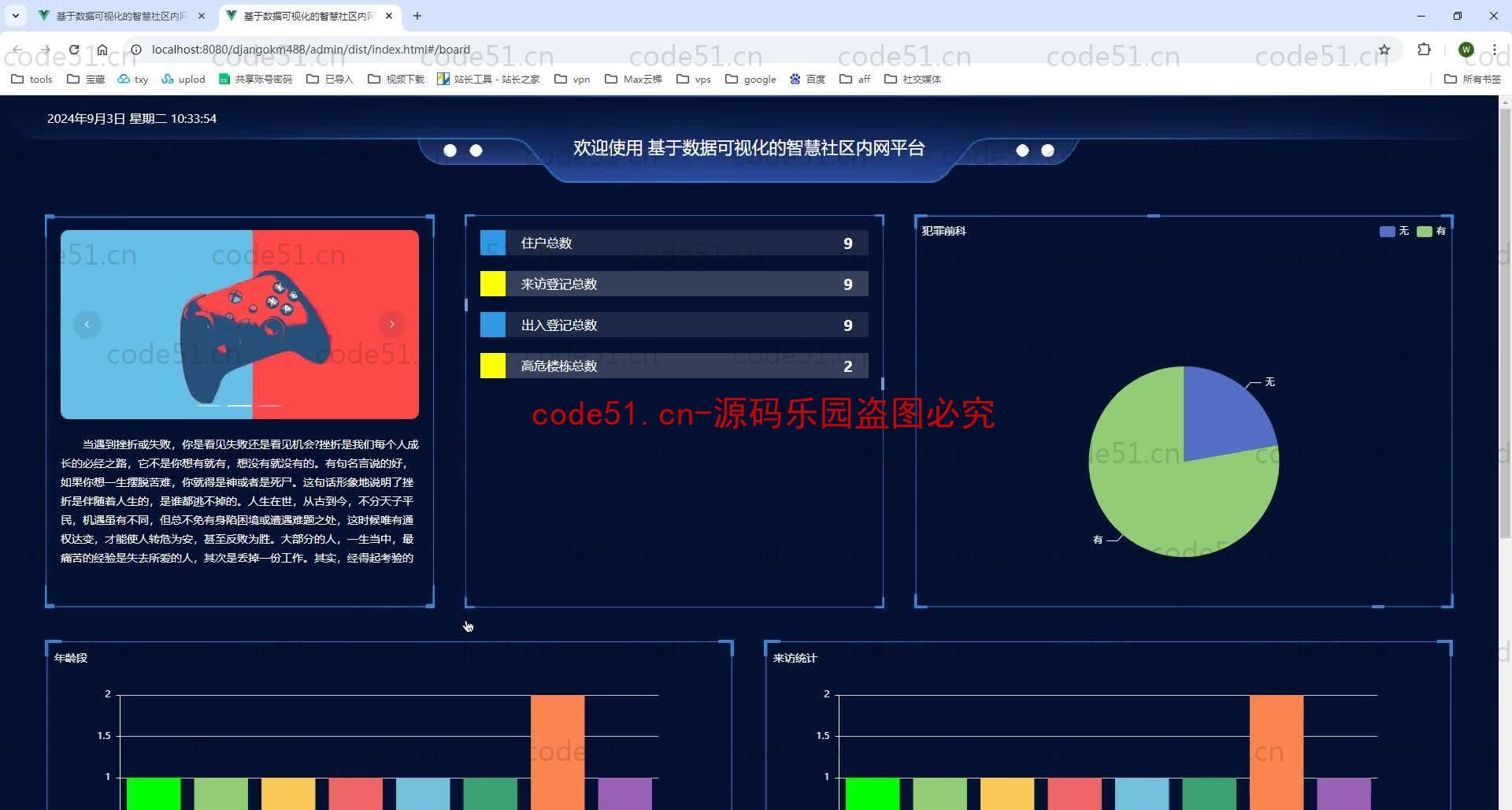 基于Python+Django+MySQL+Vue前后端分离的智慧社区系统(附论文)