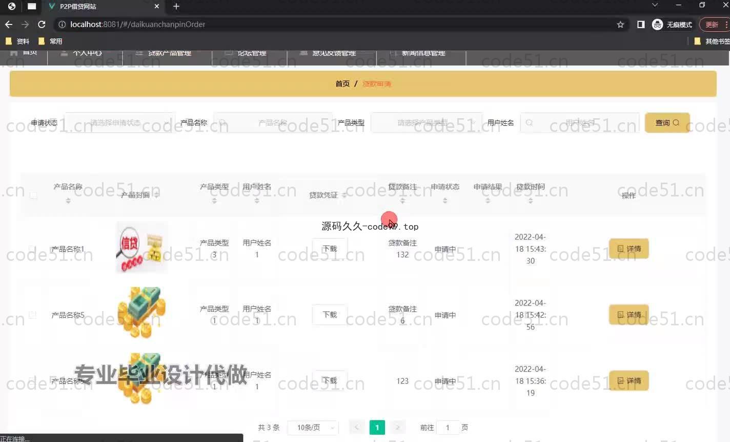 基于SpringBoot+MySQL+Vue.js的借贷系统(附论文)