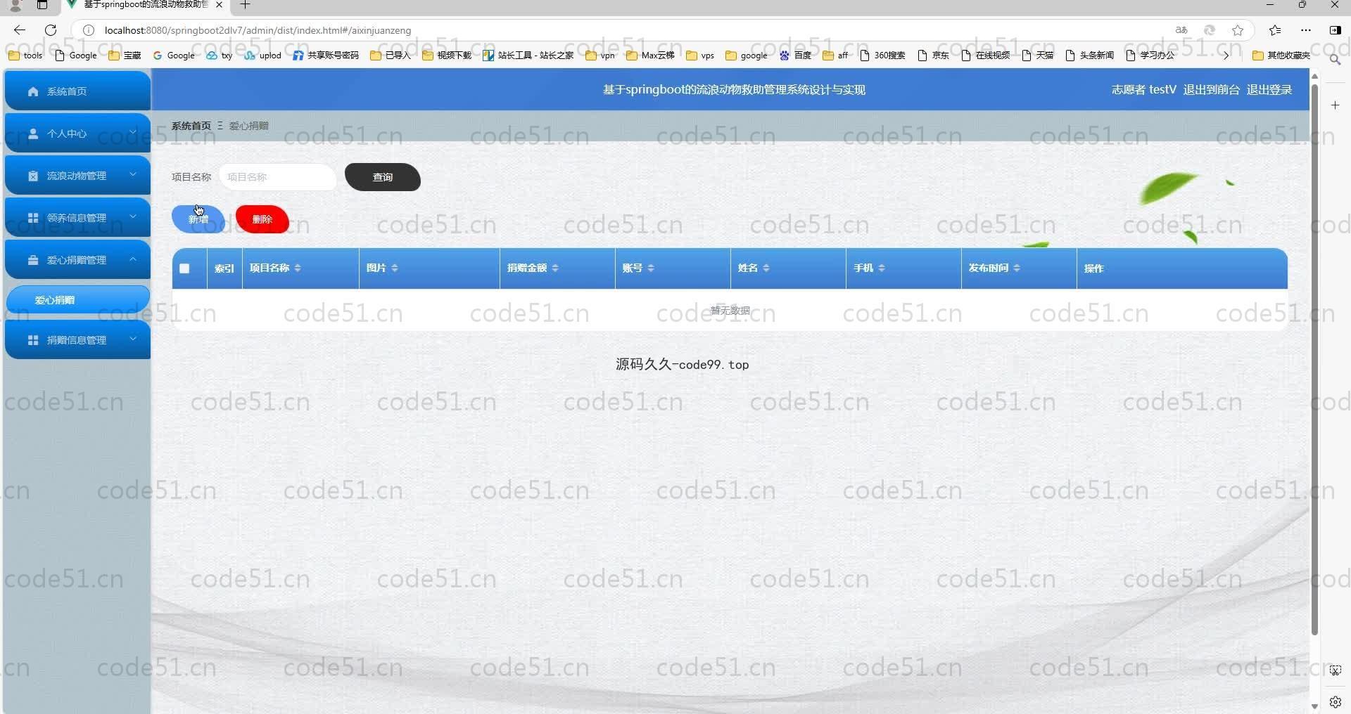 基于SpringBoot+MySQL+Vue.js的流浪动物救助管理系统