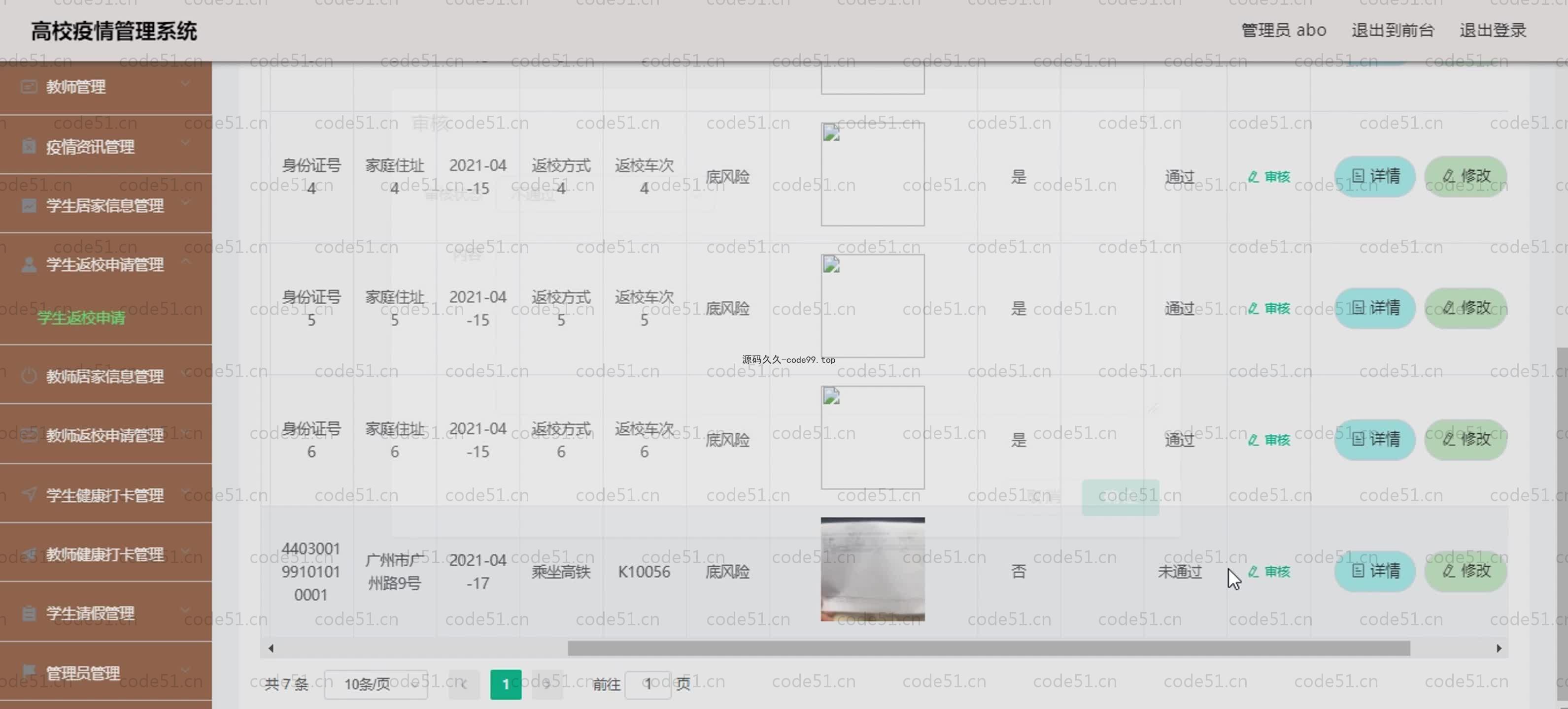 基于SpringBoot+MySQL+Vue.js的高校疫情管理系统(附论文)