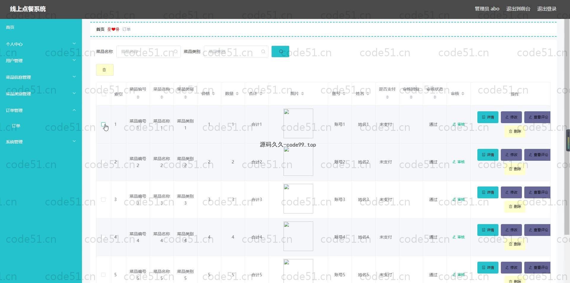 基于SpringBoot+MySQL+Vue.js的线上点餐系统(附论文)