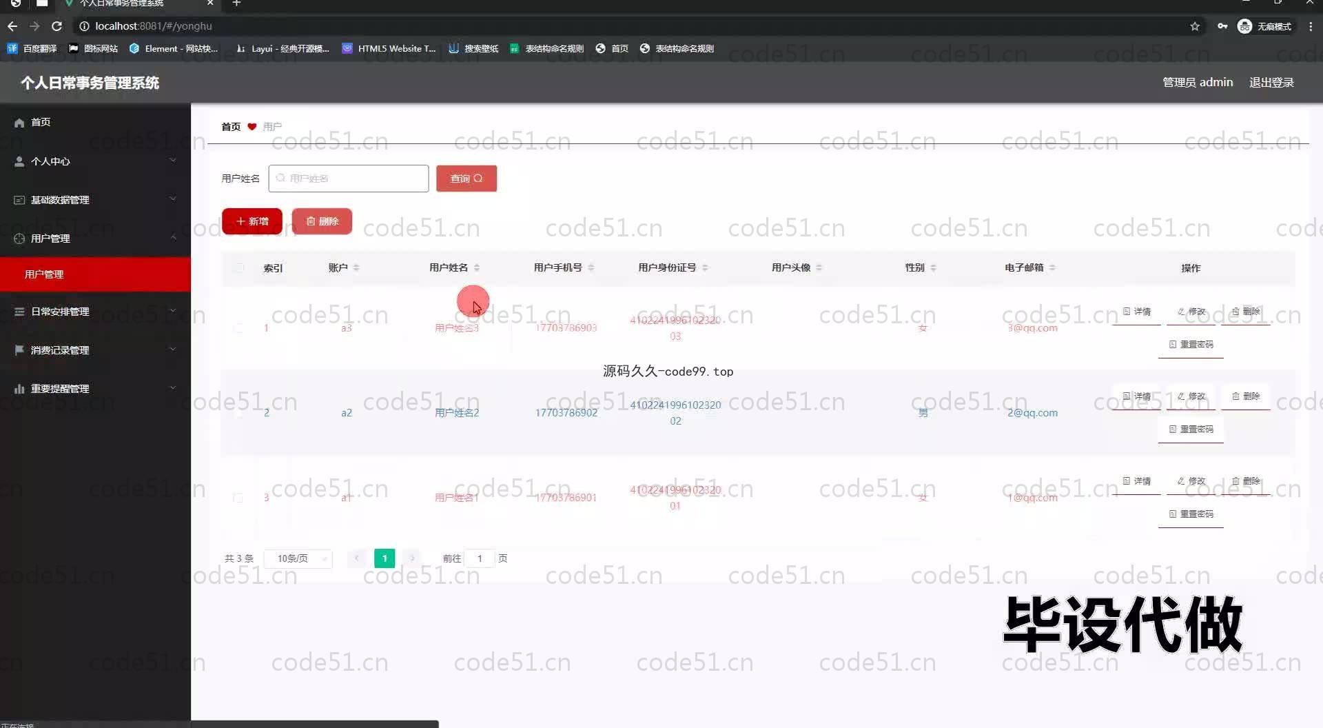 基于SpringBoot+MySQL+Vue.js的个人日常事务管理系统(附论文)
