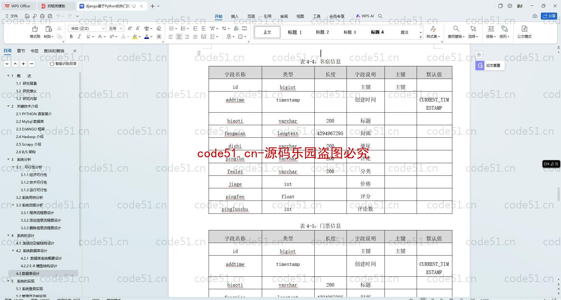 基于Python+Django+MySQL+Vue前后端分离的热门旅游景点数据分析系统(附论文)