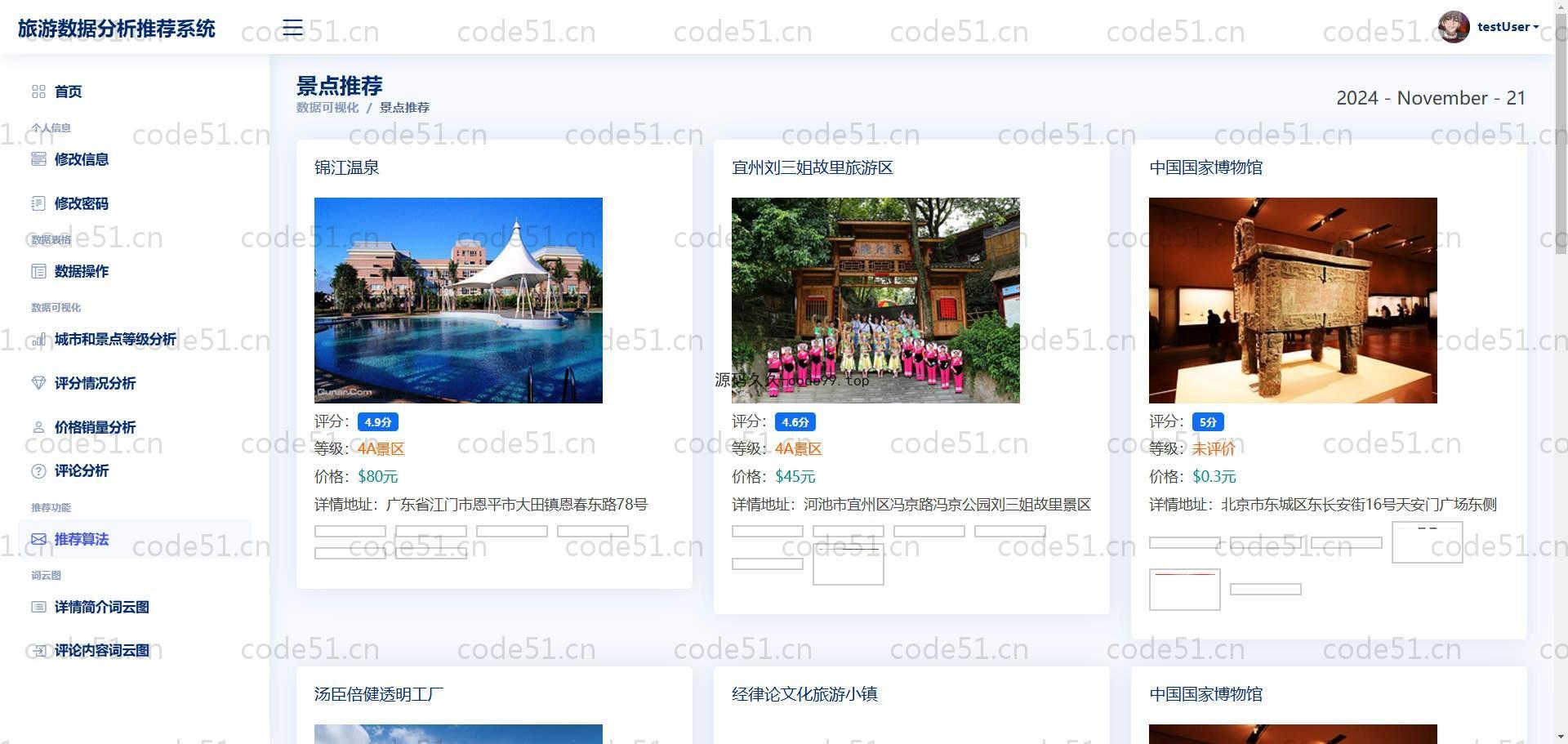 基于Python+Django+MySQL+旅游数据分析协同推荐系统(附论文)