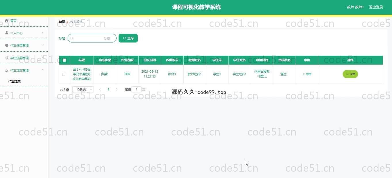 基于SpringBoot+MySQL+Vue.js的课程教学系统(附论文)