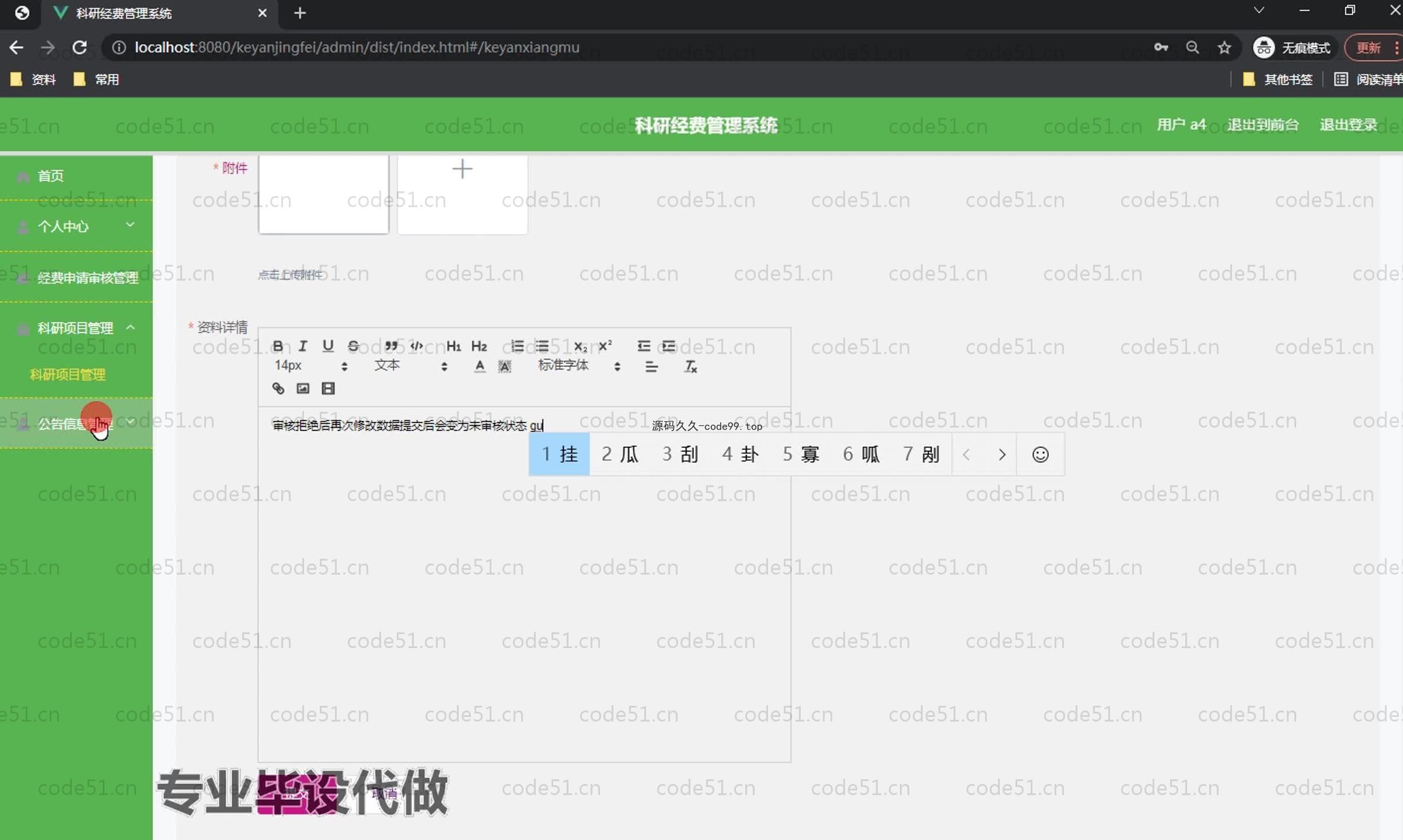 基于SpringBoot+MySQL+Vue.js的科研经费管理系统(附论文)