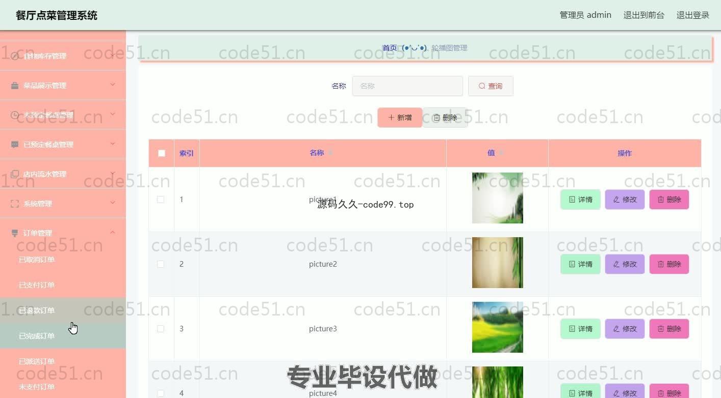 基于SpringBoot+MySQL+Vue.js的餐厅点菜管理系统(附论文)