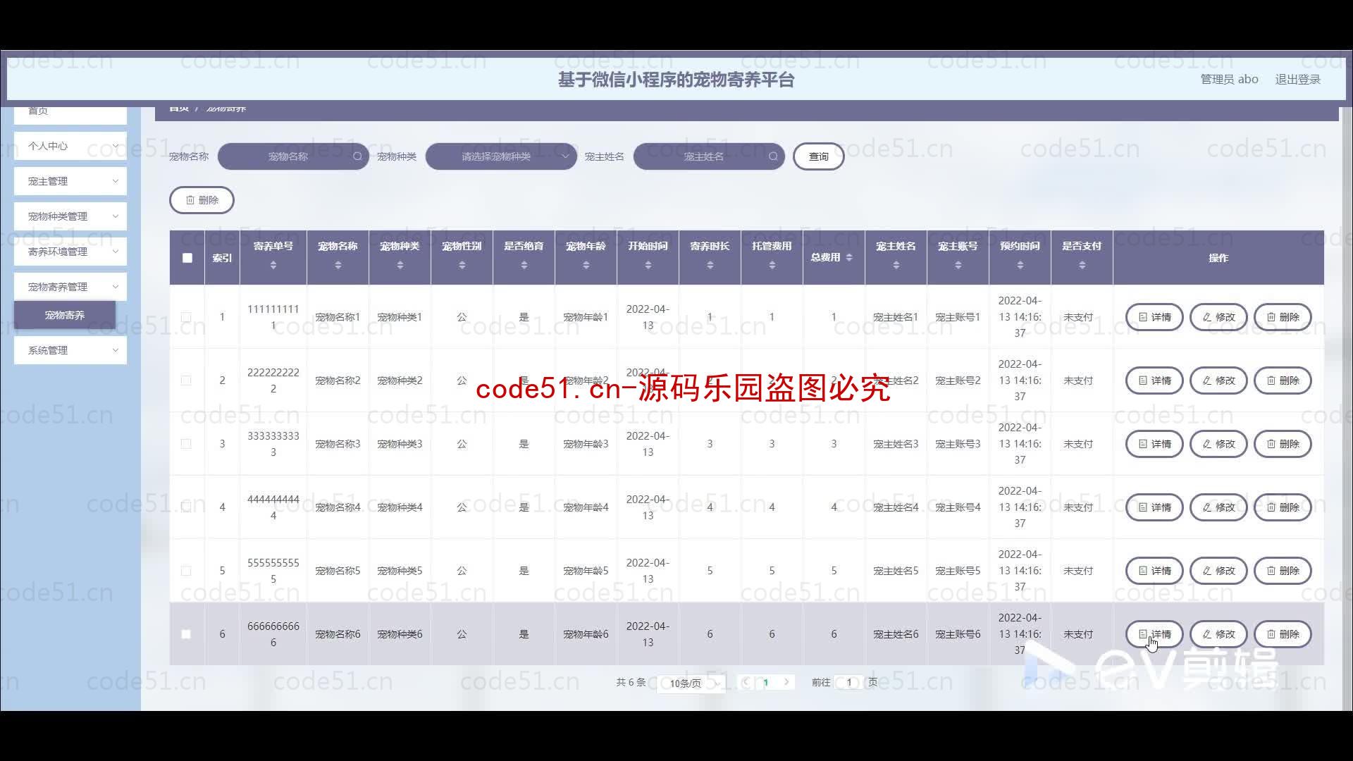 基于微信小程序+SSM+MySQL的宠物寄养小程序(附论文)