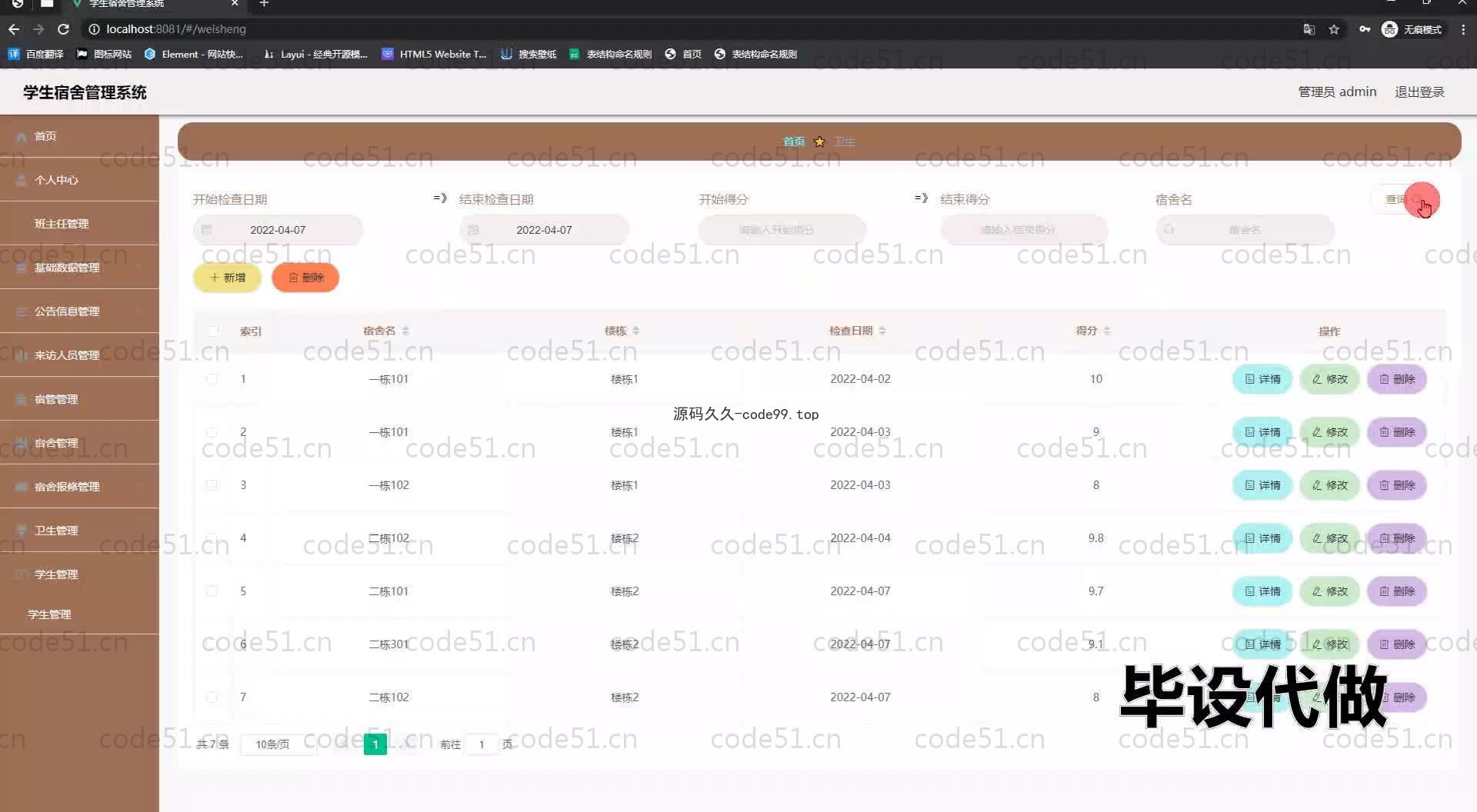 基于SpringBoot+MySQL+Vue.js的宿舍管理系统(附论文)