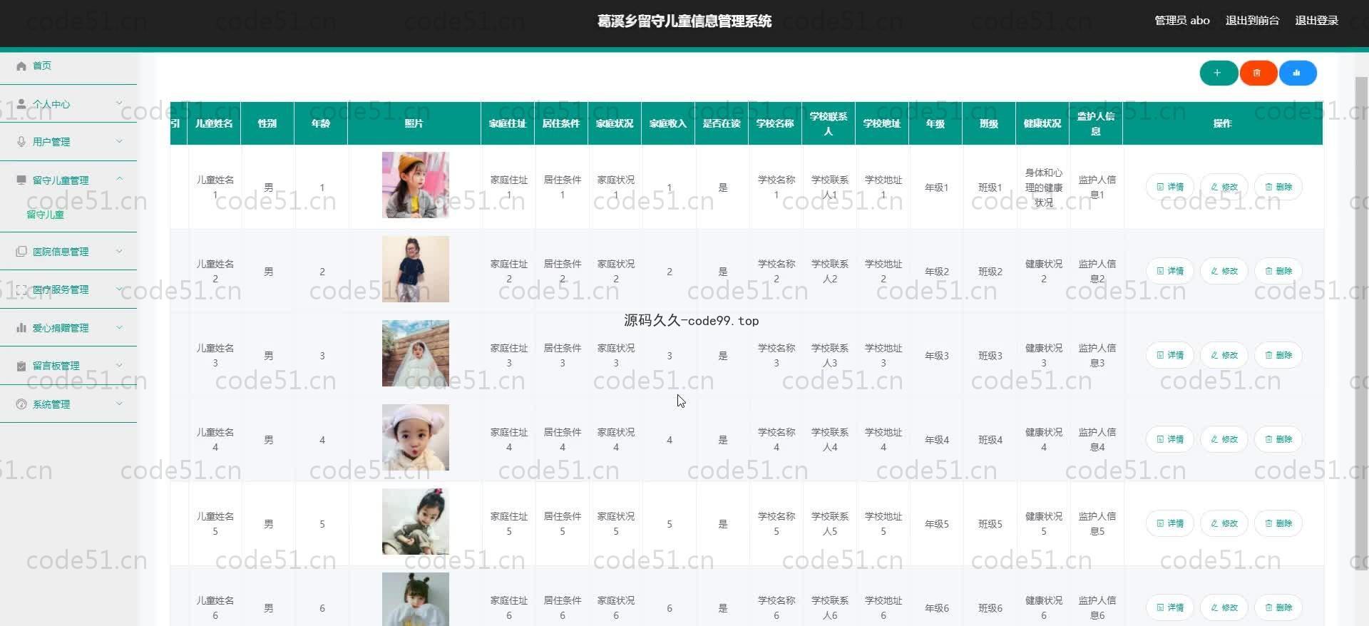 基于SpringBoot+MySQL+Vue.js的留守儿童信息管理系统(附论文)