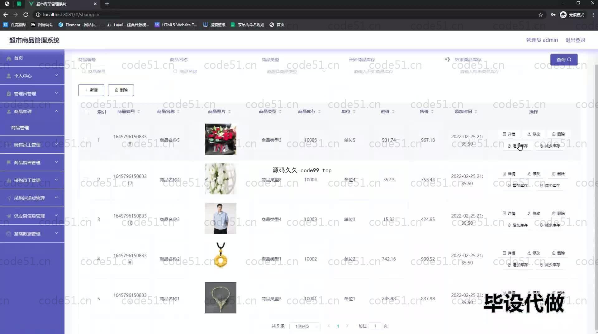 基于SpringBoot+MySQL+Vue.js的超市商品管理系统(附论文)