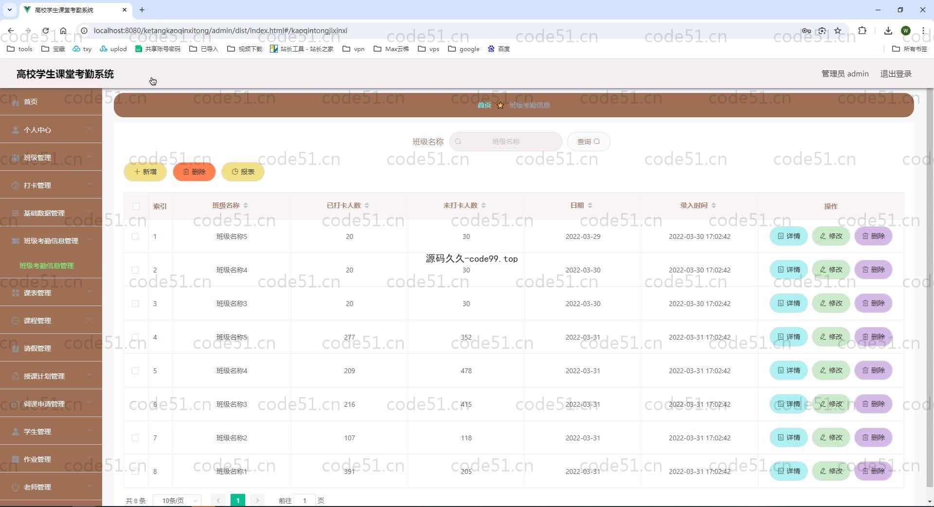 基于SpringBoot+MySQL+Vue.js的高校学生课堂考勤系统(附论文)