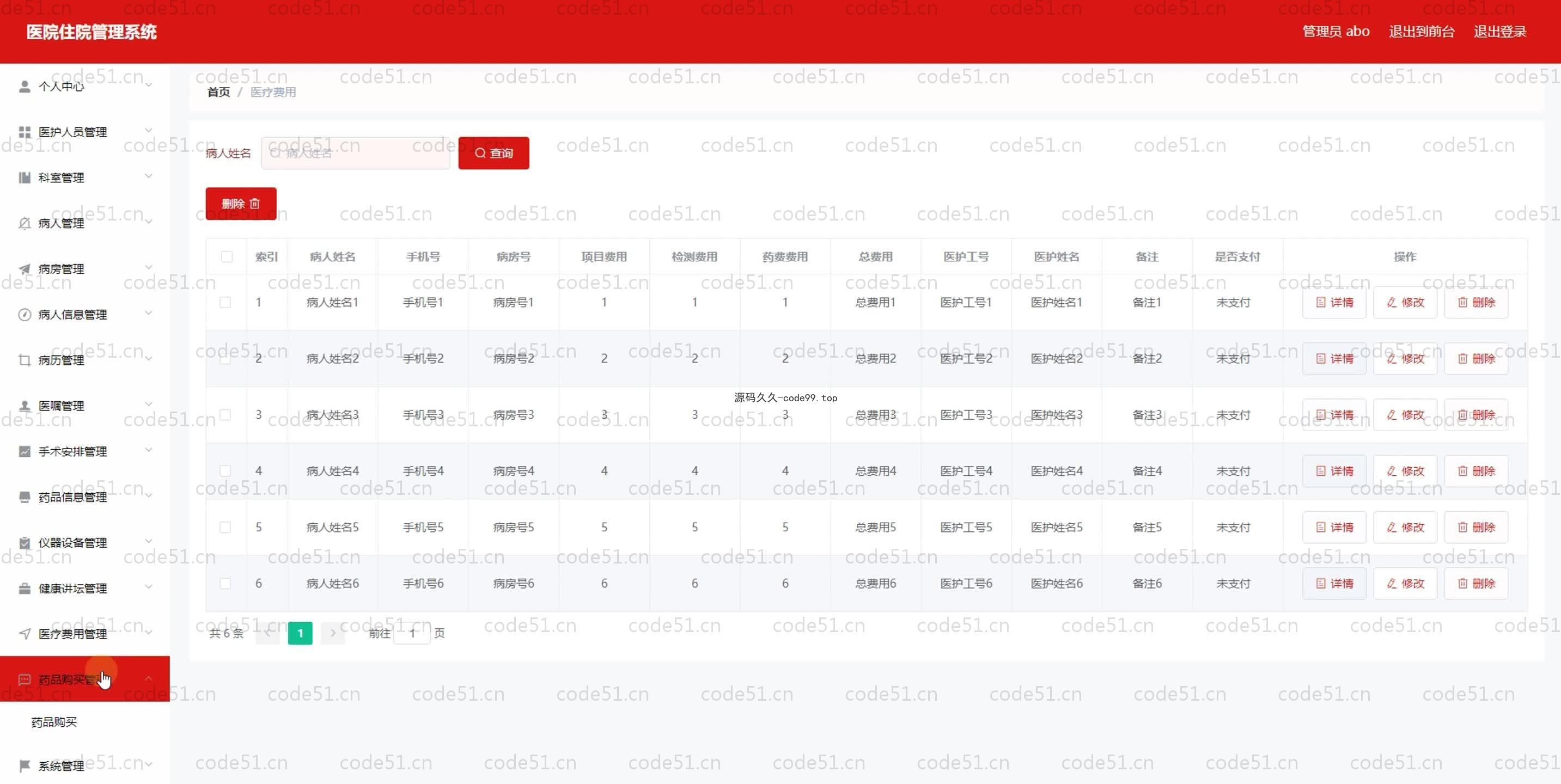 基于SpringBoot+MySQL+Vue.js的医院住院管理系统(附论文)