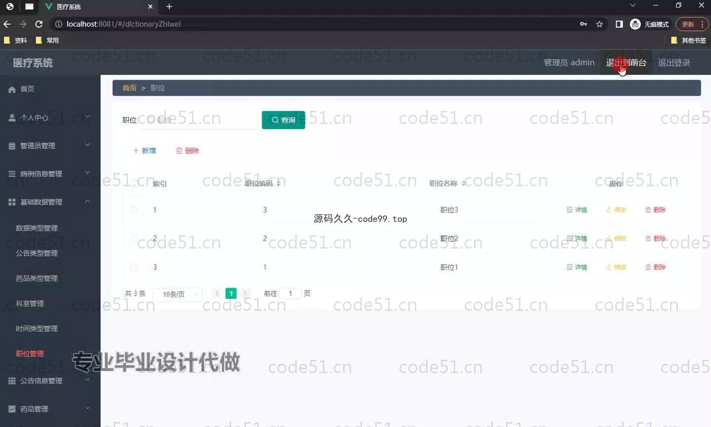 基于SpringBoot+MySQL+Vue.js的医疗系统(附论文)