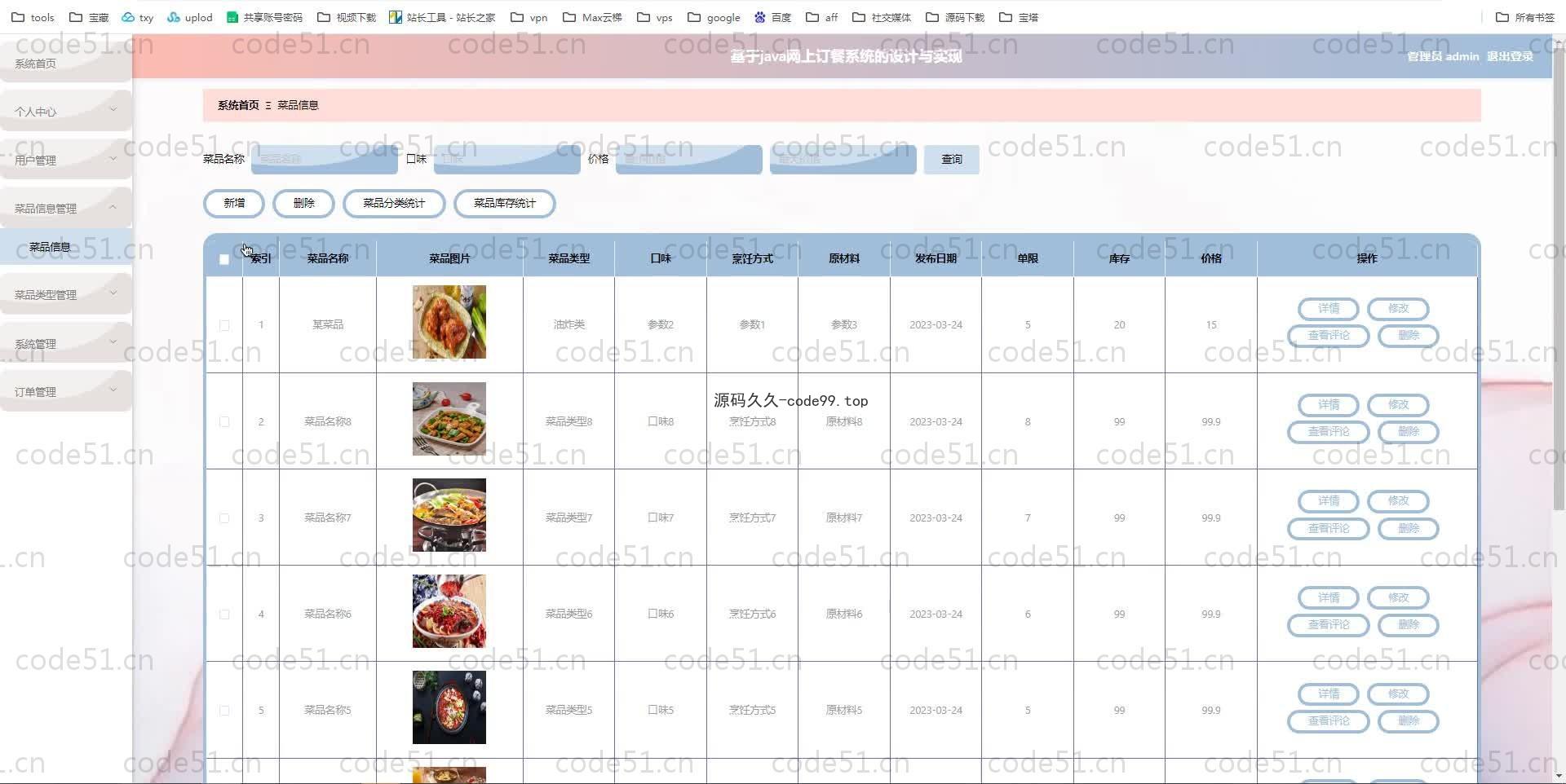 基于SpringBoot+MySQL+Vue.js的网上订餐系统