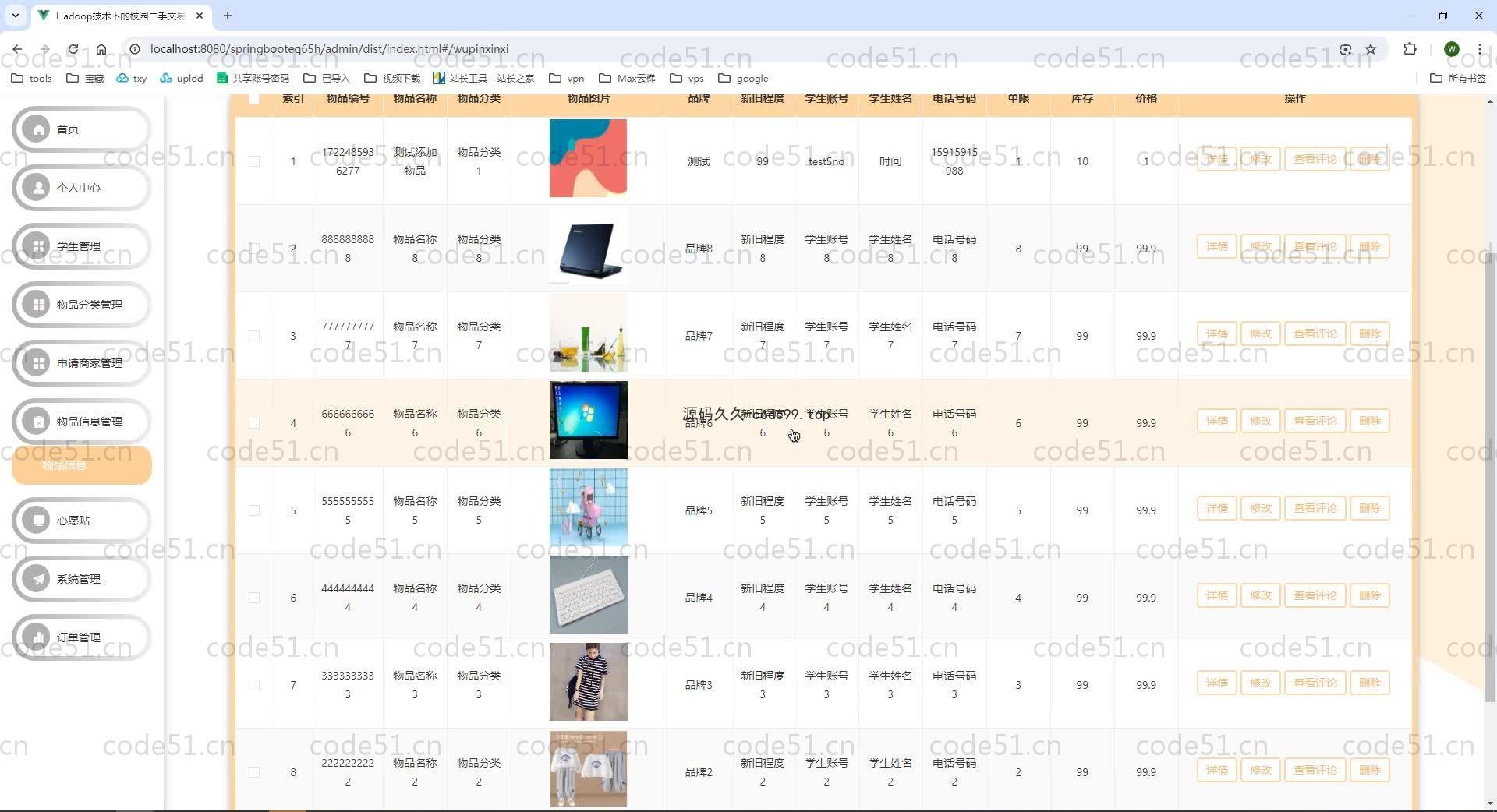 基于SpringBoot+MySQL+Vue+Hadoop的校园二手交易系统(附论文)