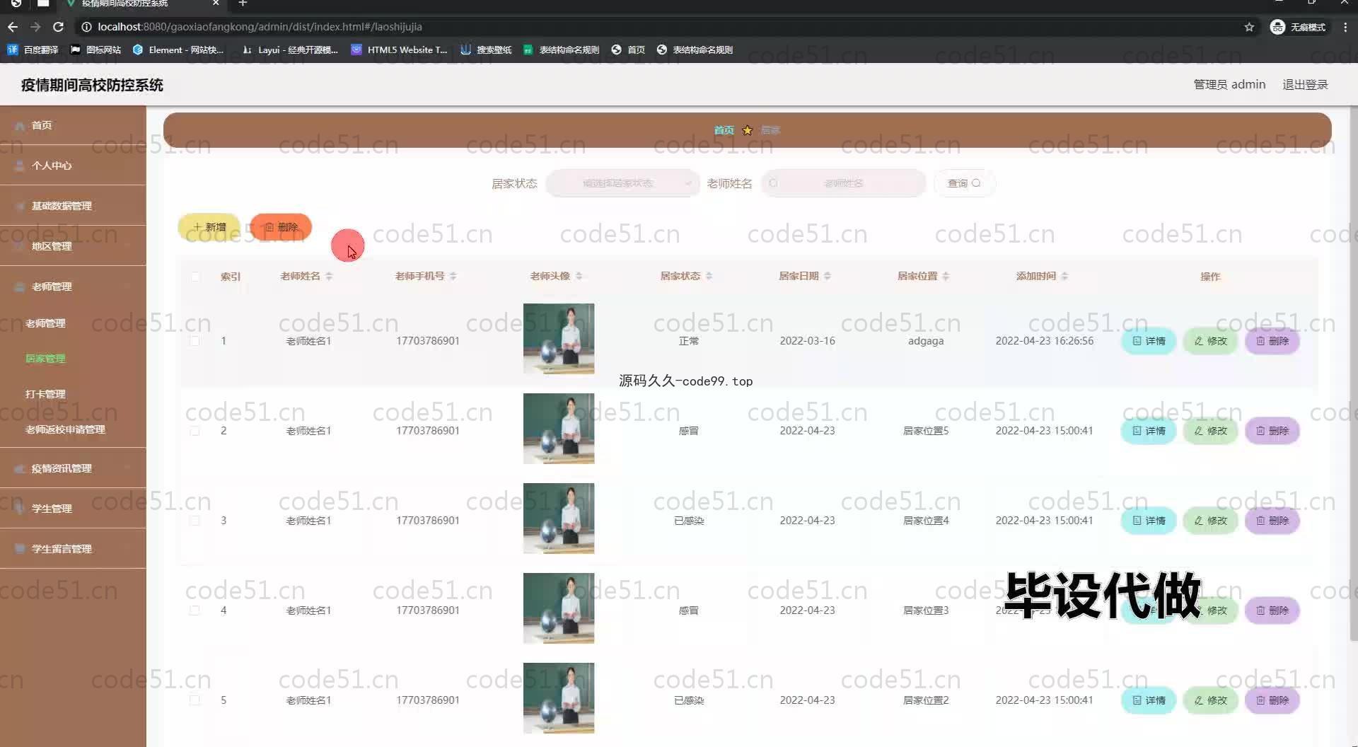 基于SpringBoot+MySQL+Vue.js的高校疫情人员管理系统(附论文)