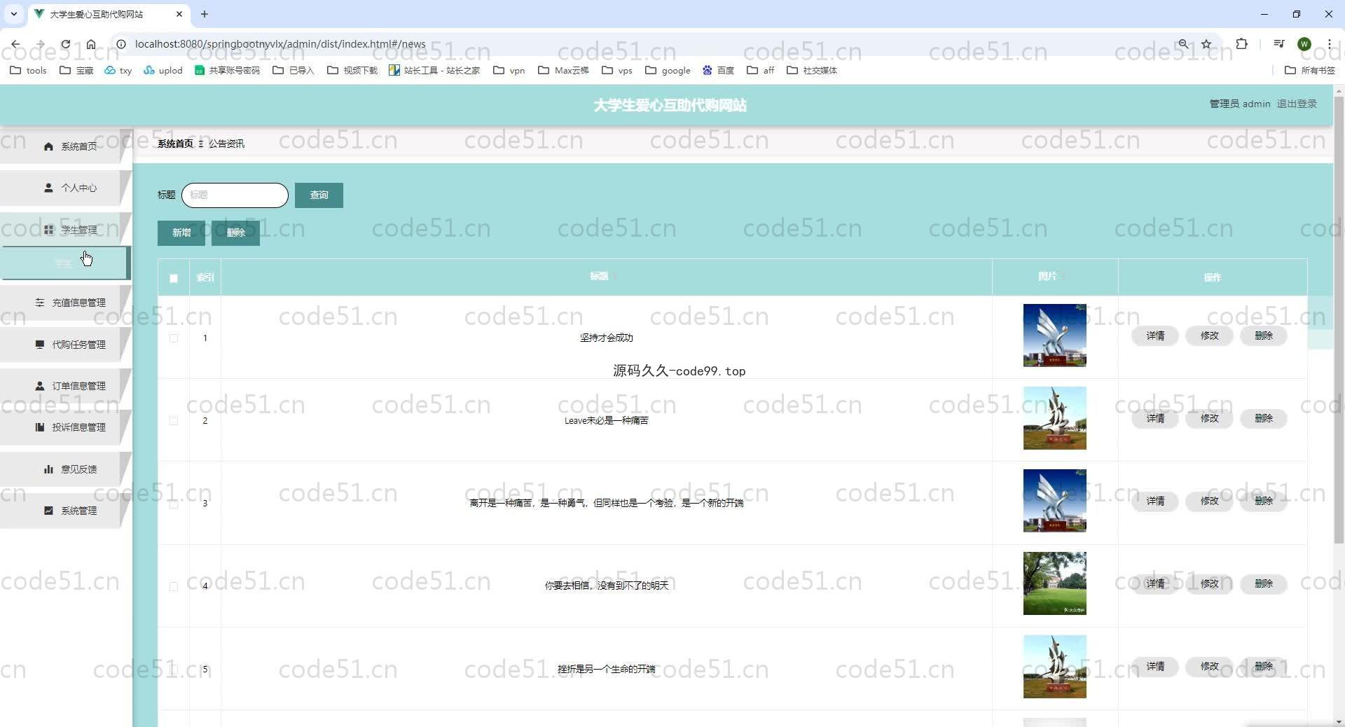 基于SpringBoot+MySQL+Vue.js的大学生爱心互助代购系统(附论文)