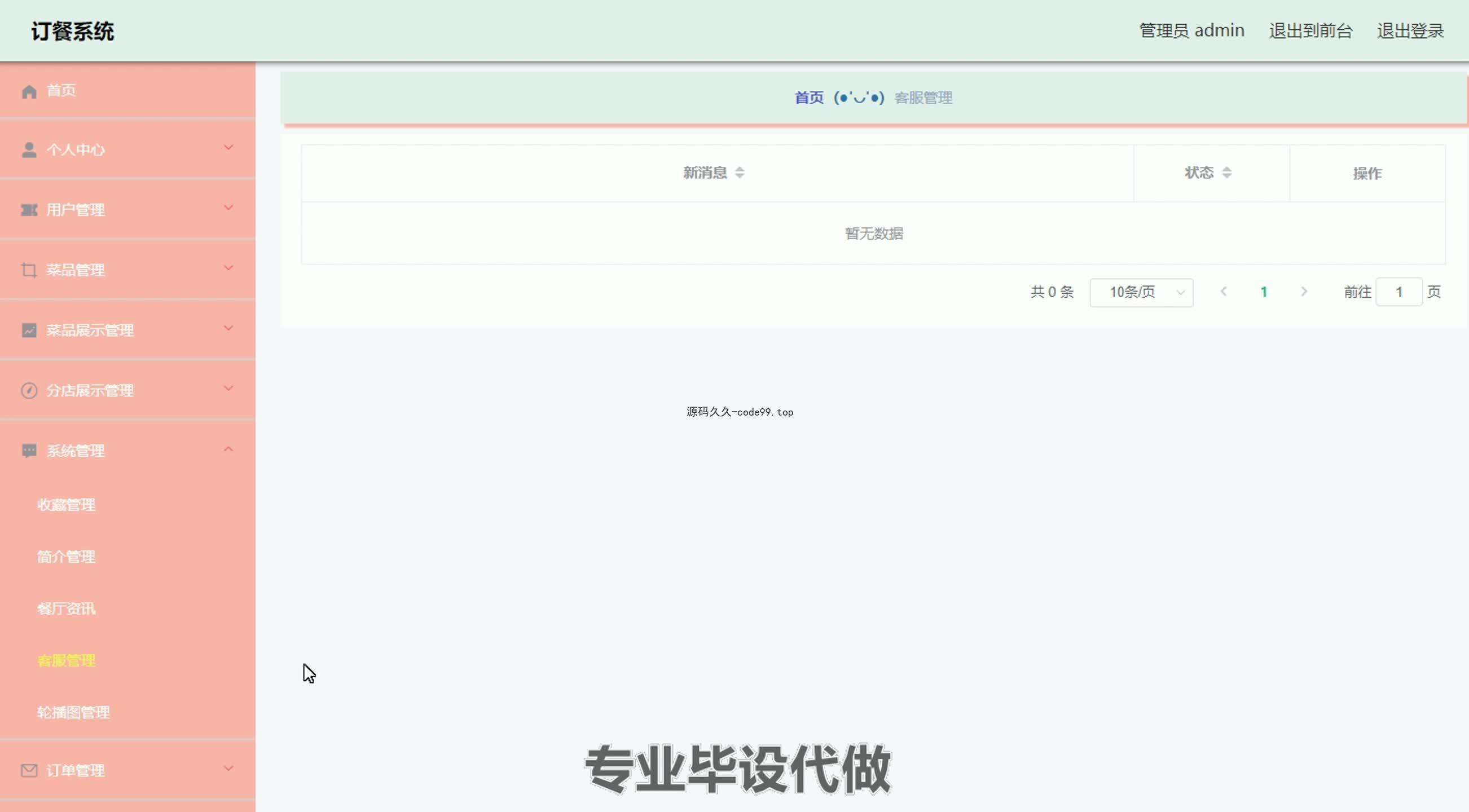 基于SpringBoot+MySQL+Vue.js的订餐系统(附论文)