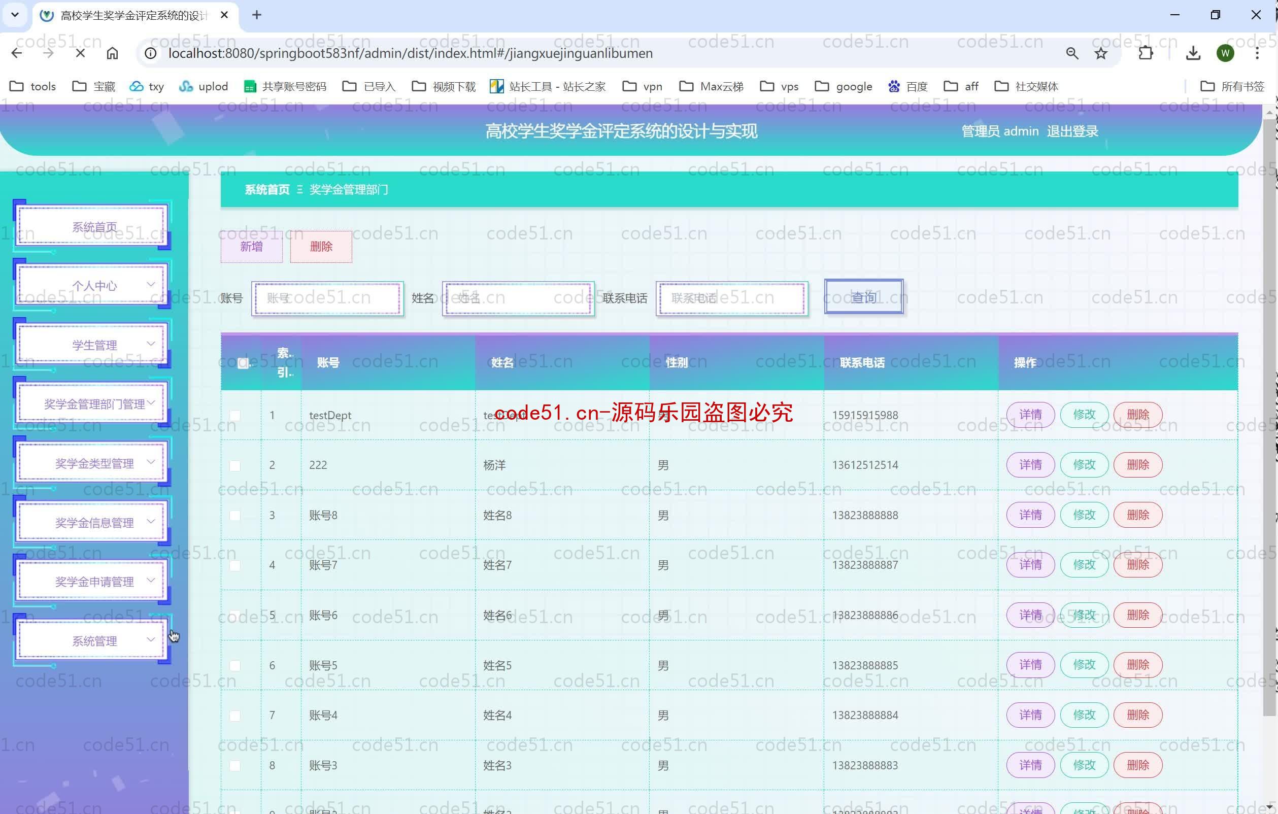 基于SpringBoot+MySQL+SSM+Vue.js的高校学生奖学金评定系统