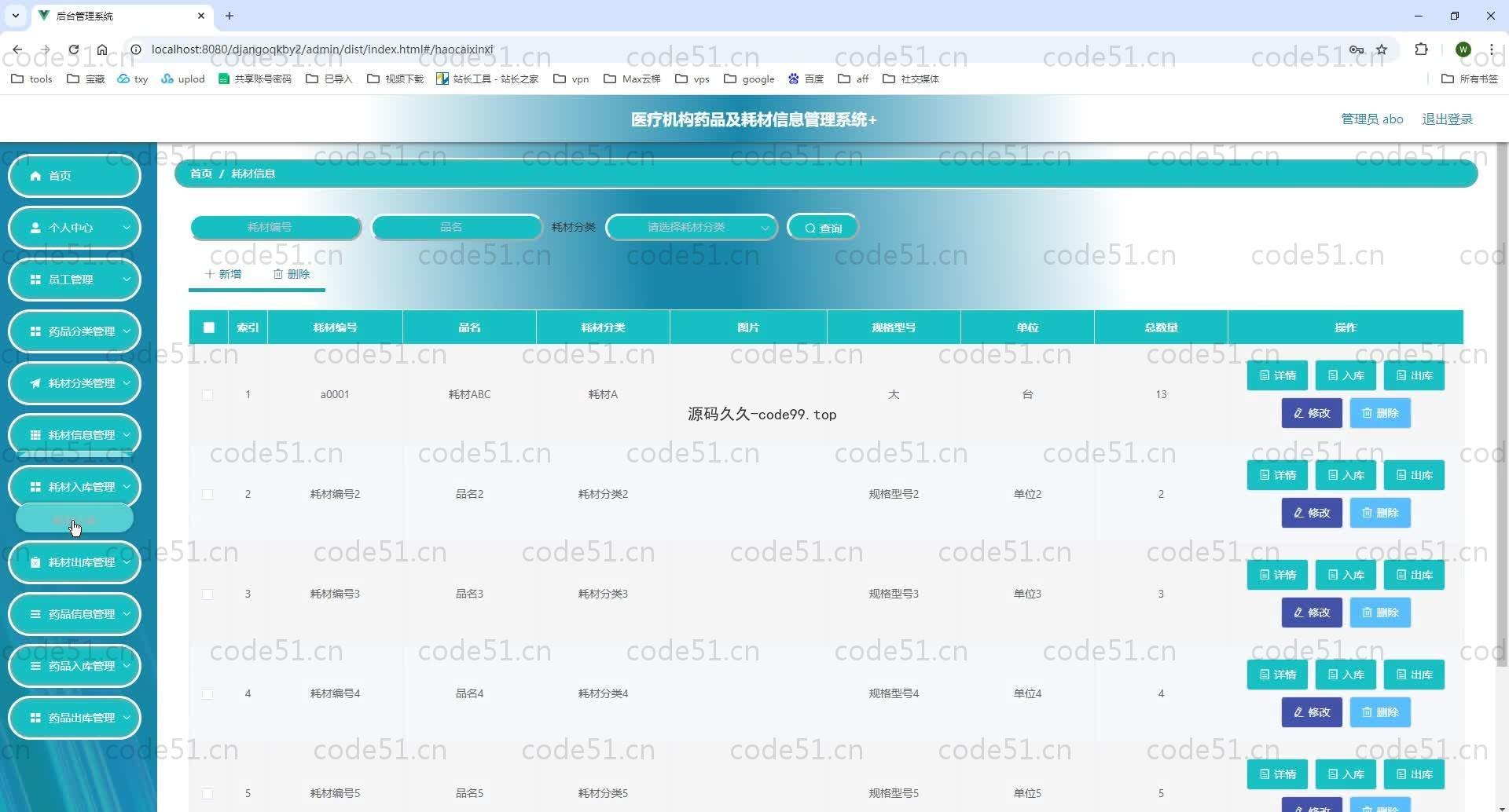 基于Python+Django+MySQL+Vue前后端分离的医疗机构药品及耗材信息管理系统(附论文)