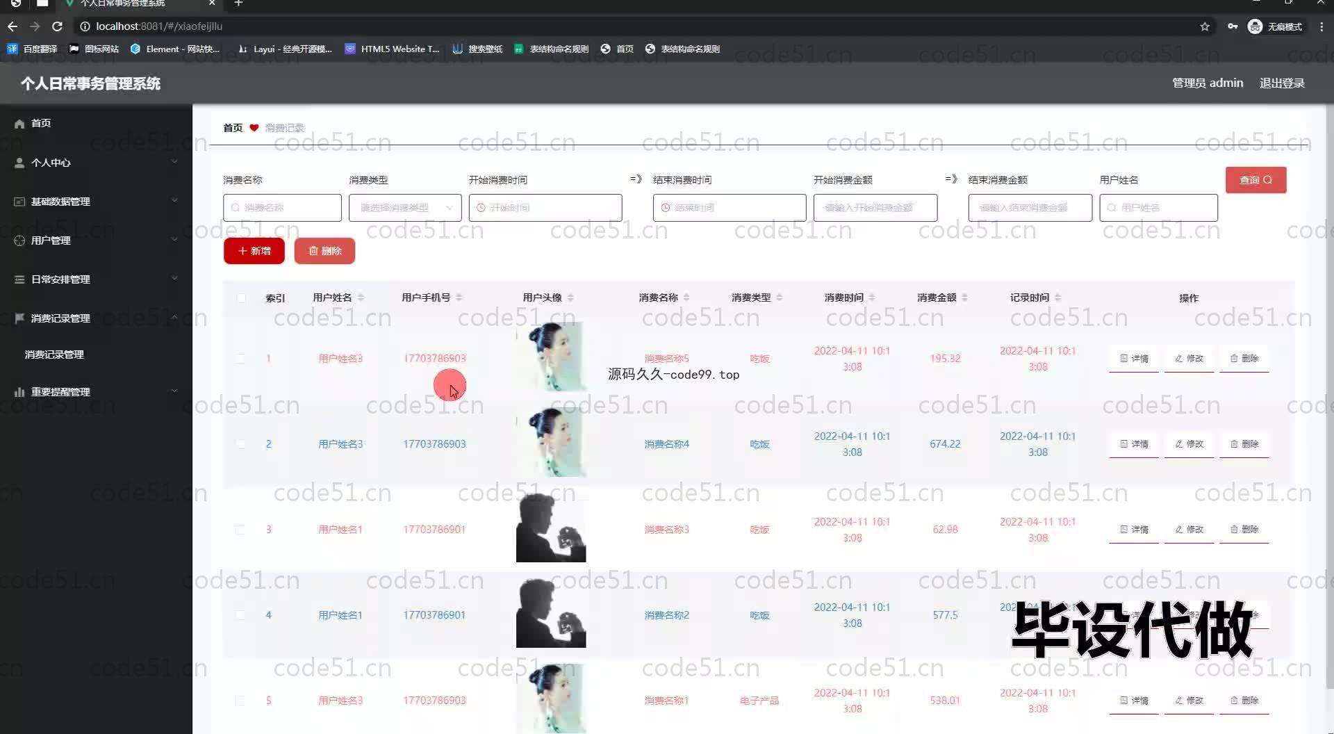 基于SpringBoot+MySQL+Vue.js的个人日常事务管理系统(附论文)