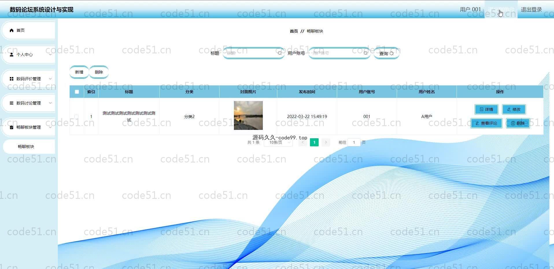 基于SpringBoot+MySQL+Vue.js的数码论坛系统(附论文)
