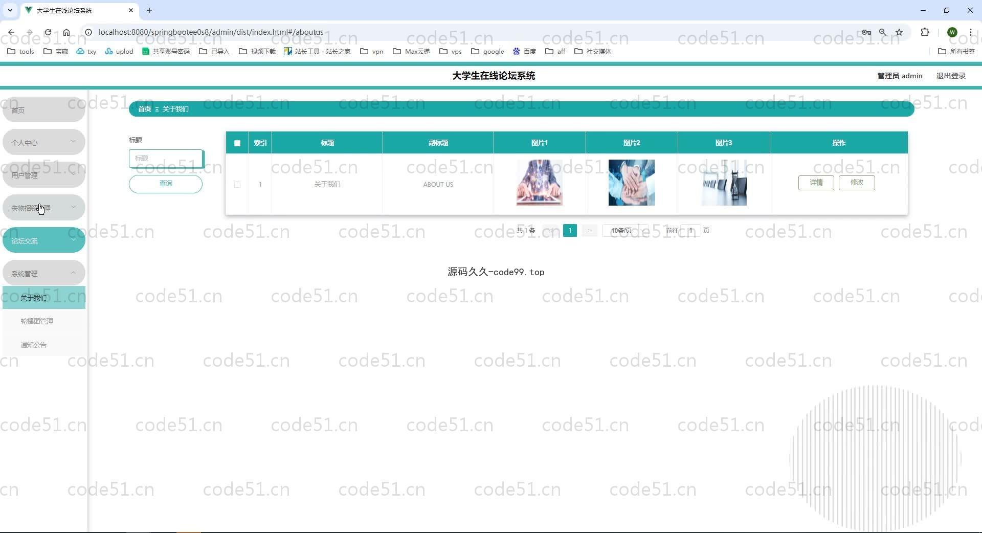 基于SpringBoot+MySQL+Vue.js的在线论坛系统(附论文)