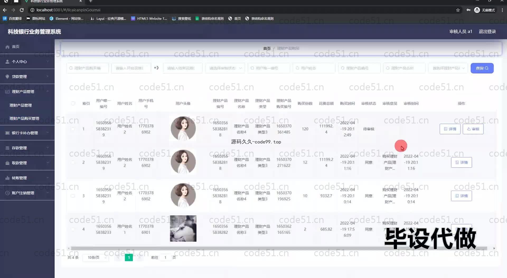 基于SpringBoot+MySQL+Vue.js的科技银行业务管理系统(附论文)